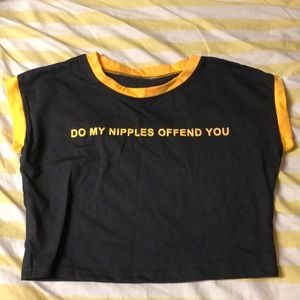 “DO MY NIPPLES OFFEND YOU” crop top tshirt